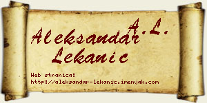 Aleksandar Lekanić vizit kartica